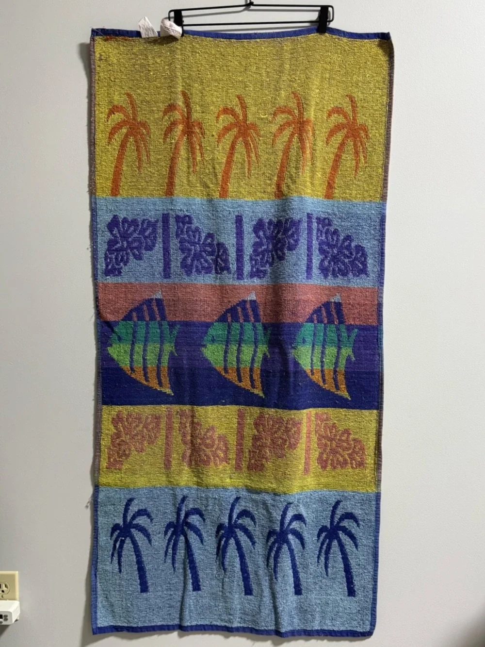 Vintage Tropical Palm Beach Towel